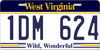 WV license plate 1DM624