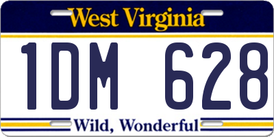 WV license plate 1DM628