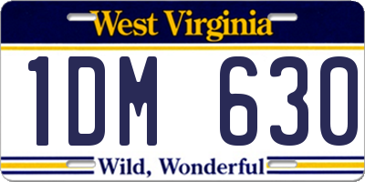 WV license plate 1DM630
