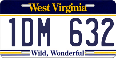 WV license plate 1DM632