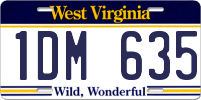 WV license plate 1DM635
