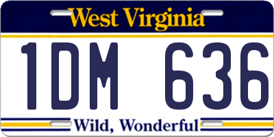 WV license plate 1DM636