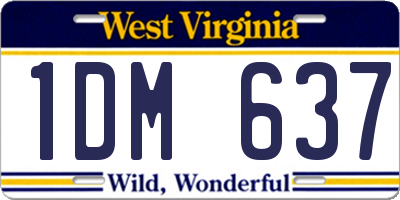 WV license plate 1DM637