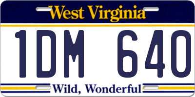 WV license plate 1DM640