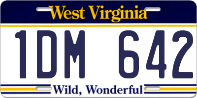 WV license plate 1DM642