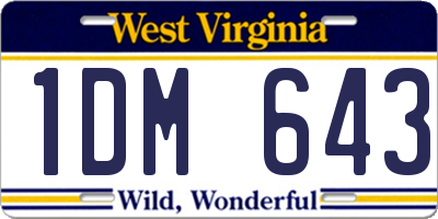 WV license plate 1DM643