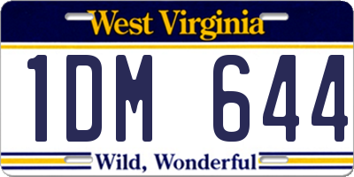 WV license plate 1DM644