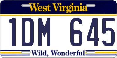 WV license plate 1DM645