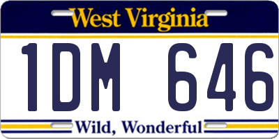 WV license plate 1DM646