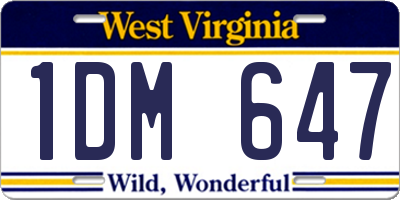 WV license plate 1DM647