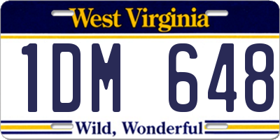 WV license plate 1DM648