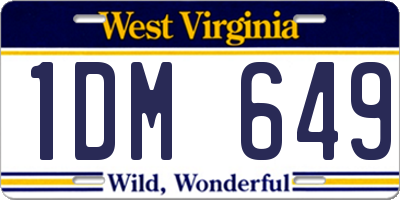 WV license plate 1DM649