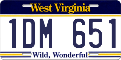 WV license plate 1DM651