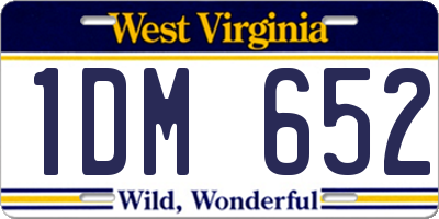 WV license plate 1DM652