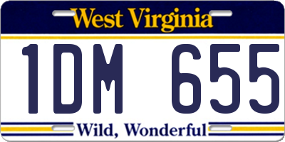 WV license plate 1DM655