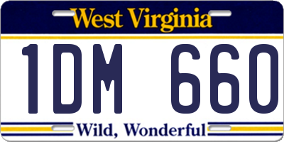 WV license plate 1DM660