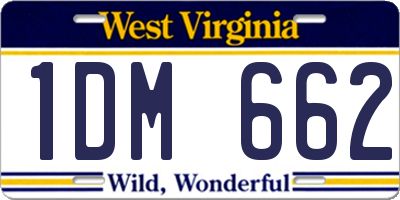 WV license plate 1DM662