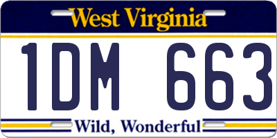 WV license plate 1DM663