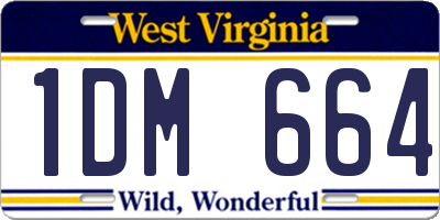 WV license plate 1DM664