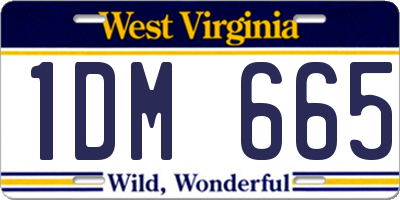 WV license plate 1DM665