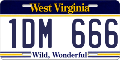 WV license plate 1DM666