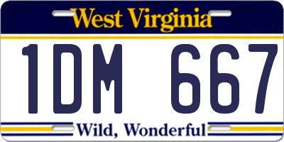 WV license plate 1DM667