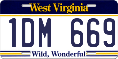 WV license plate 1DM669