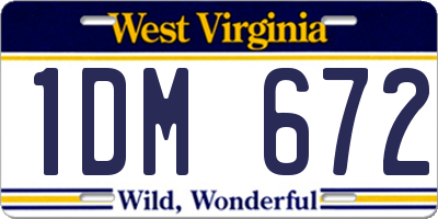 WV license plate 1DM672