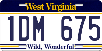 WV license plate 1DM675