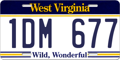 WV license plate 1DM677