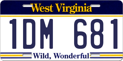WV license plate 1DM681