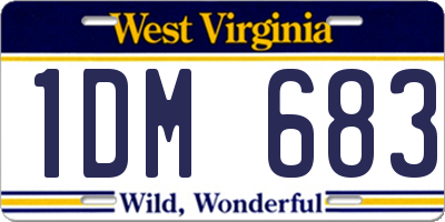 WV license plate 1DM683