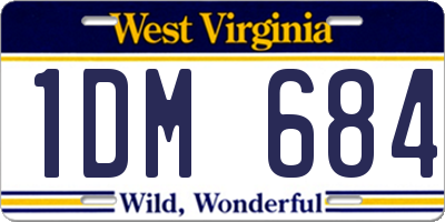 WV license plate 1DM684