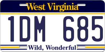 WV license plate 1DM685