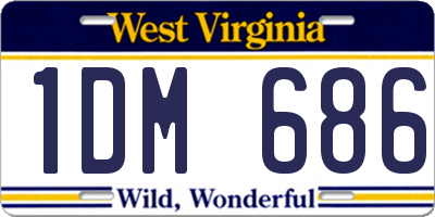 WV license plate 1DM686