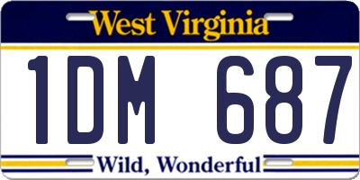 WV license plate 1DM687