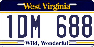 WV license plate 1DM688