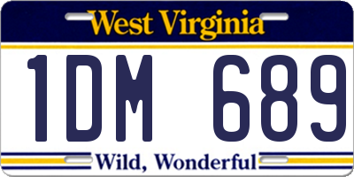 WV license plate 1DM689