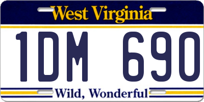 WV license plate 1DM690