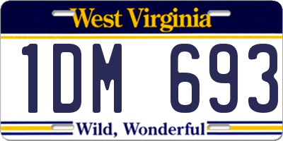 WV license plate 1DM693