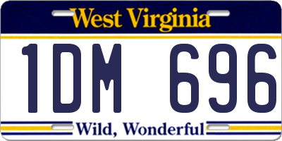 WV license plate 1DM696