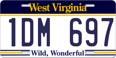 WV license plate 1DM697