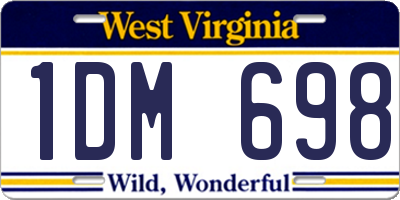 WV license plate 1DM698