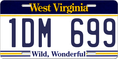 WV license plate 1DM699