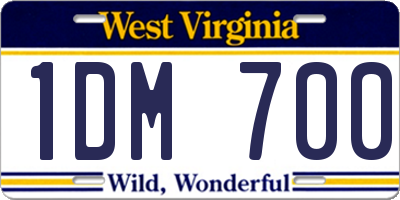 WV license plate 1DM700
