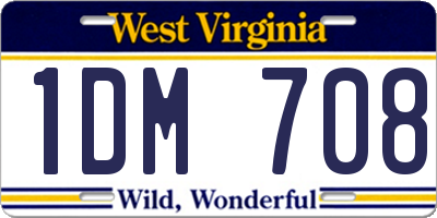 WV license plate 1DM708