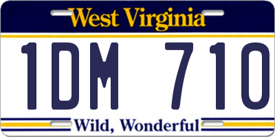 WV license plate 1DM710