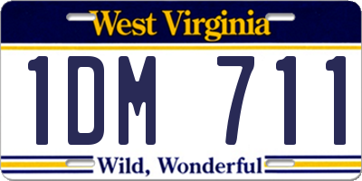 WV license plate 1DM711