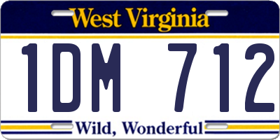WV license plate 1DM712