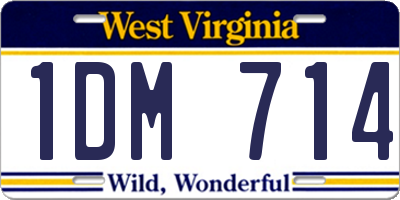 WV license plate 1DM714